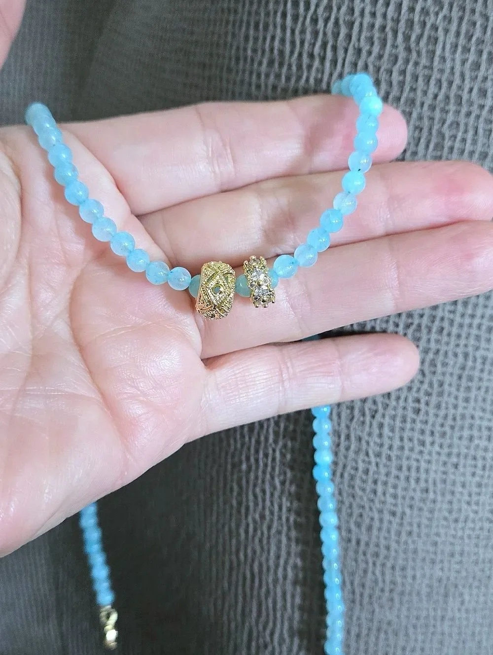 MacRae & Co. Blue Quartz with Charm Duo✌️ Necklace - NWT